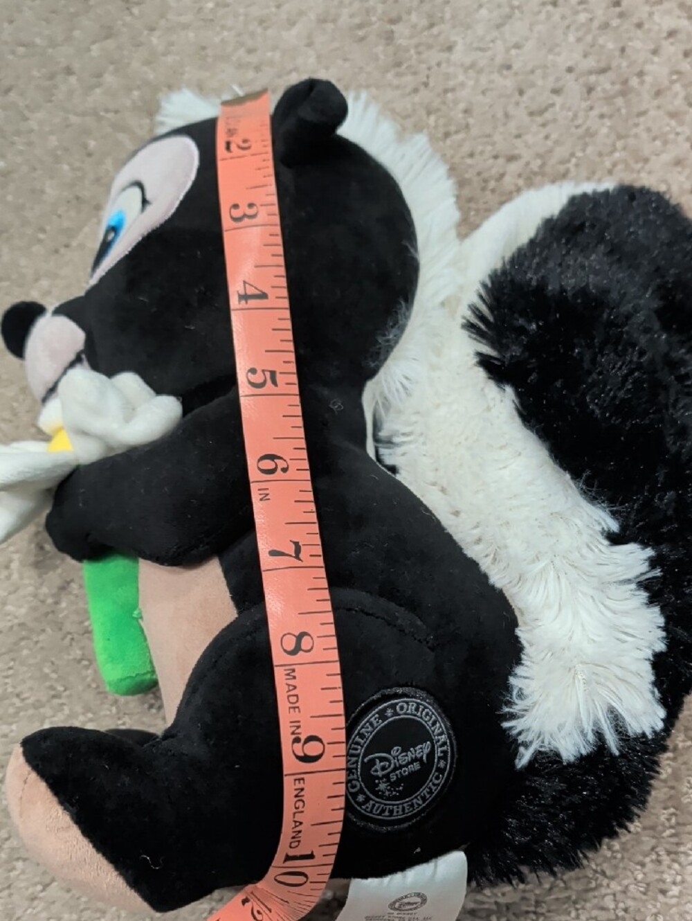 Disney Bambi Black & White Skunk Plush with Blue Eyes - Picture 5 of 7
